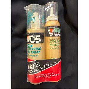 Vintage Alberto VO5 Styling Mousse + Free Gel Spray Set Sealed